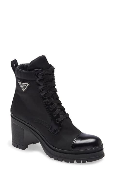 replica prada hiking boots|prada block heel combat boots.